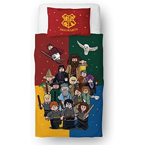 Character World Harry Potter Offizielles Lizenzprodukt Lego® Einzelbett-Bettbezug-Set Cover