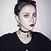 Conruich 4 Stück Leder Choker Damen Herz Anhänger Choker Einstellbar PU Leder Halskette Set Metall Ring Halsband Schwarz Punk Rock Gothic Halsband Kragen mit Kreis Herz für Frauen Zubehör