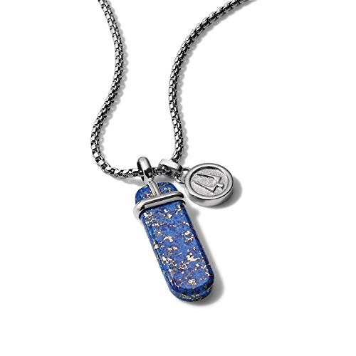 Bulova Men's Classic Round Box Link Chain Necklace With Polished Pendant #TOP4