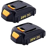 Lasica Compatible with Worx Battery 20V 2-Pack 4.0Ah WA3525 Battery, Compatible with Worx 20volt Cordless Tools WG324 WG545.6 WG644 WG261 WG625 WG184 WG584 WG322 WG779