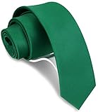 GUSLESON Forest Emerald Green Color Tie Slim Necktie for Men Solid Skinny Ties (0973-28)