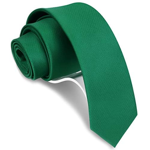 GUSLESON 2.4″ (6cm) Solid Color Slim Tie Skinny Necktie for Men