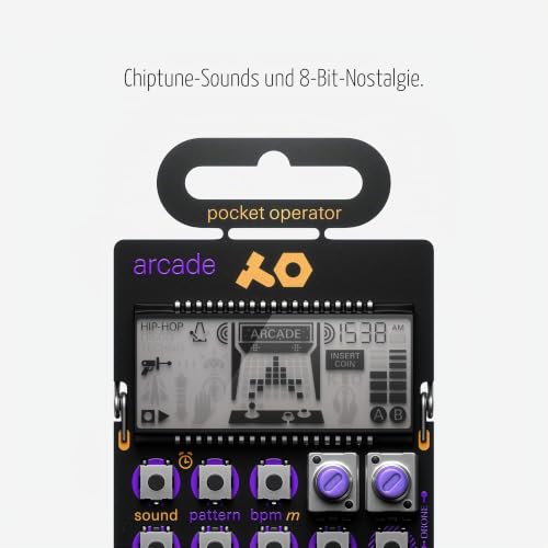Teenage Engineering PO-20 arcade Synthesizer und Sequencer (Pocket Operator mit 16 Chords, LCD Display, Lausprecher, 16 punch-in Effekte, Step-Sequencer, Parameter Lock, Jam-Sync), Schwarz