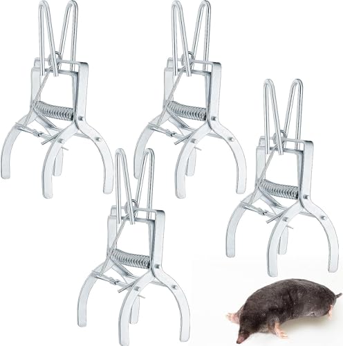 happykau モグラ 捕獲器 4個セット もぐら退治 モグラ捕り用クリップもぐら撃退地中埋め込み式撲滅にモグラ捕獲器強力 駆除 対策簡単設置 庭畑 (4個セット)