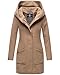 Produktbild MARIKOO Damen Mantel Trenchcoat Wintermantel Übergangs Jacke Parka Lang B819 [B819-Maik-Taupe-Grey-Gr.S]