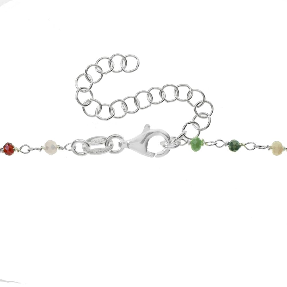 Pulsera Abuela con cristales de colores de Plata de Ley ajustable - Pulsera regalo para abuela Plata de Ley - Joyas para abuelas