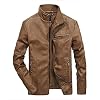 HX fashion Leren Jas Heren Jas Heren Comfortabele Maten Herfst Winter Warm Ritsvak Stand Kraag Windjack Winterjas