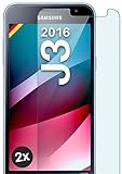 moex Schutzfolie für Samsung Galaxy J3 (2016) Glas 9H Festigkeit, gehärtetes Schutzglas, Panzer Schutz Glas Bildschirmschutz Folie, kompatibel mit jeder Handy Hülle, ShockProtect 2 Stück