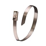Calterm 73355 Stainless Steel Cable Tie, 11 Inch., 100 lb. Tensile Strength, Wire / Cord Management Industrial and Household Use, Metal Zip Tie, 10 Pk.