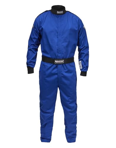 ?Allstar Performance ALL931024 Driving Suit - 1-Piece - SFI 3.2A/1 - Single Layer - Fire Retardant Cotton - Blue - Large - Each