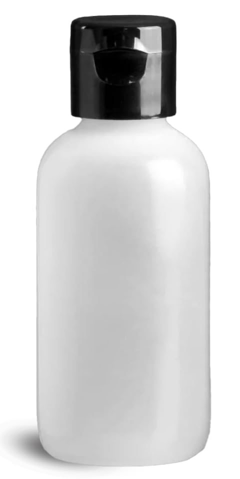 4 oz w/Smooth Cap Natural LDPE Boston Rounds w/Black Ribbed or Smooth Snap Caps
