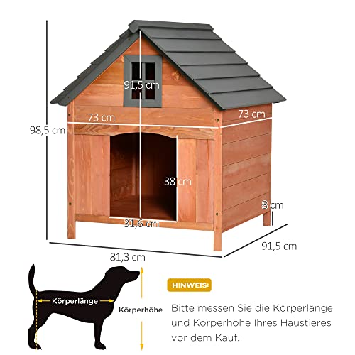 Hundehütte PawHut für mittelgroße Hunde aus Holz