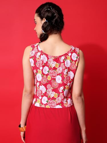 Image of PURVAJA Women's Polyester Floral Relaxed Fit Shirt