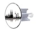 Produktbild AquaSu 19499 0 Waschbeckenstöpsel Design Köln Panorama Durchmesser, Abfluss-Stopfen aus Metall, Excenterstopfen, Sbflussstöpsel, Schwarz-Weiß, Æ 64 mm