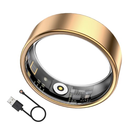 Image of Smart Ring Health Tracker, Smart Ring for Women, Health Ring with Heart Rate, Sleep Monitoring, Waterproof Fitness Ring with Long Battery Life (Gold, 7)