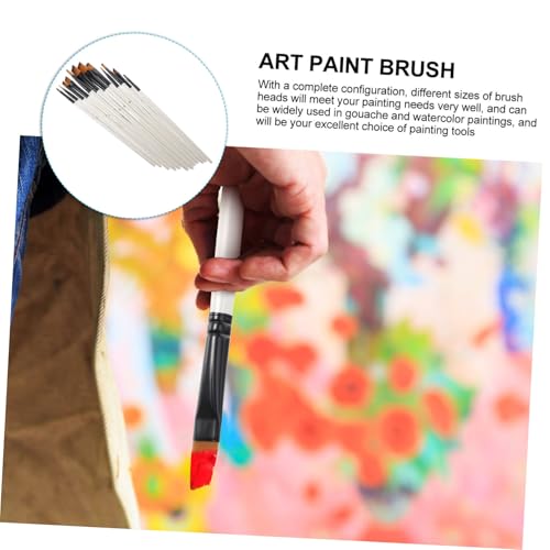Luxshiny Set de 12 Pinceles para Acuarela con Mango de Madera Blanca, Cerdas de Nylon en Ángulo para Pintura con Gouache y Acrílico, Pinceles Profesionales para Artistas y Estudiantes miniatura 5