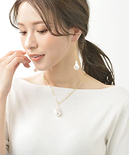 VINGTAINE（神戸ヴァンテーヌ）『バロックパール調ロングチェーンピアス』