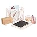 5 in 1 Schreibtisch Organizer Set, Enthält Organizer-Korb, Bleistiftbecherhalter, Zeitungsständer, Postsortierer, Haftnotizenhalter für zu Hause oder Büro – Roségold