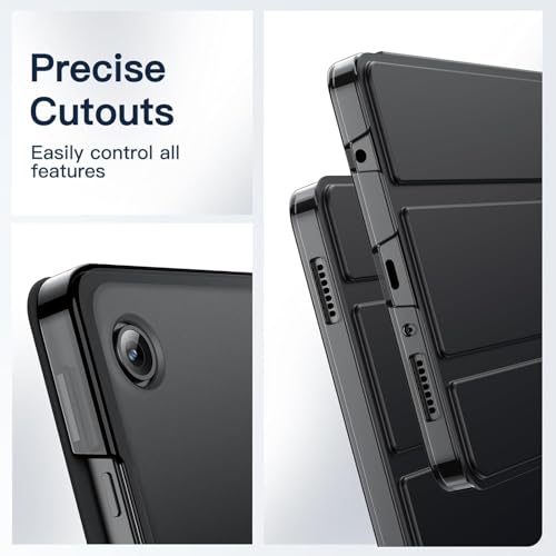 Image of TechTrendz Smart Trifold Flip Case for Samsung Galaxy Tab A11 8.7 inch [SM-X133, SM-X135] Support S Pen Magnetic Attachment Shockproof Trifold Stand Flip Cover Tab A11 Auto Wake /Sleep (Black)
