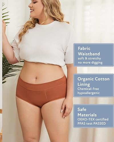 Image of Goat Union Midi Period Underwear for Women Teens, Menstrual Period Panty, Organic Cotton Lining, Full Coverage & Heavy Flow