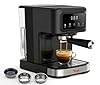 Sirge Macchina Caffè Espresso 20 Bar Digitale 3 Filtri | Cappuccino, Cialde ESE44 e Macinato, Display AutoStop