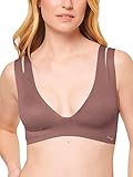 Bralette mit V-Ausschnitt sloggi Damen ZERO Feel Flow Bralette Bustier, Cacao, L