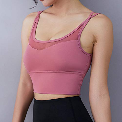 Nishore Sutiã esportivo feminino push-up à prova de choque acolchoado corta-tops com costura regata