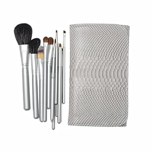 GMOIUJ 12pcs Makeup Brushes Set Powder Blush Brush Cosmetic Beauty Tools Goat Hair with Bag (Color : Gray, Size : 12pcs)