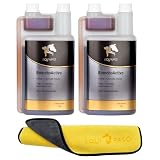 Equanis Set | Broncho Active | 2X 1 Liter flüssig | Stärkt das Immunsystem und lindert den Hustenreiz, natürliche Nahrungsergänzung für Pferde + Equipaso Mikrofaser Tuch Gratis