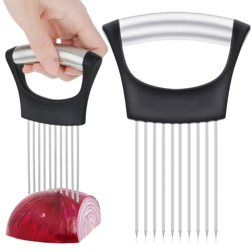 Sibba Trancheuse D'Oignons en Acier Inoxydable pour Couper les Oignons et Les LéGumes Outil de Tranchage pour Fruits Citron Viande Tomate