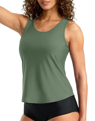 Image of G Gradual Tankini Tops for Women High Neck Swimsuits Swim Top Modest Bathing Suit Swimwear Tank Top only No Bottom