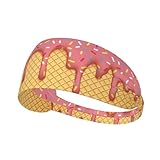 Ice Cream Dripping Waffle Donut Glaze Rainbow Sprinkles Sports Headbands for Men and Women,Sweatbands for Moisture Wicking,Suitable for Fitness Running Cycling Hiking Yoga Football Exercise