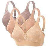 3ER PACK BH DAMEN OHNE BÜGEL PUSH UP BRA SEXY SPITZE DÜNNEN BRALETTE STARKER HALT GROSSE BRÜSTE SET ATMUNGSAKTIV BEQUEM UNTERWÄSCHE KLASSISCHE BHS MIT VERSTELLBAREM FITNESS DESSOUS FÜR ALLTAG