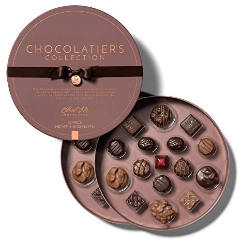 Ethel M Chocolates The Chocolatier s Collection, Round Brown Signature Premium Chocolate Assortment Box