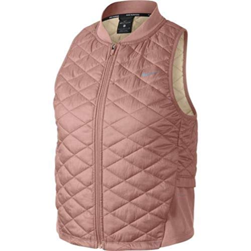 Nike Women's AeroLayer Running Vest Rust Pink/Guava ICE XS