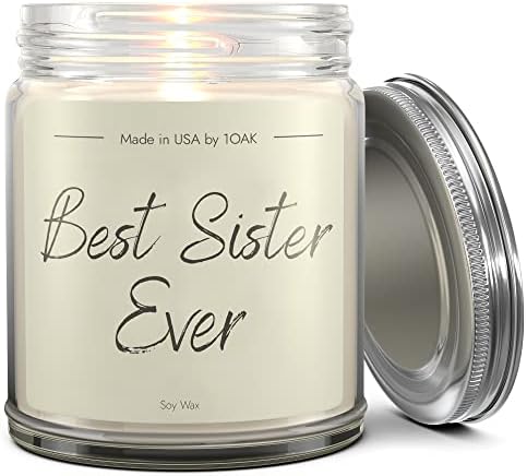 1OAK Vanilla Scented Candles - Sister Candle - Sibling Candles - Best Sister Gifts from Sister, Brother - Sister Christmas Gifts - Birthday Gifts for Sister - Made in USA