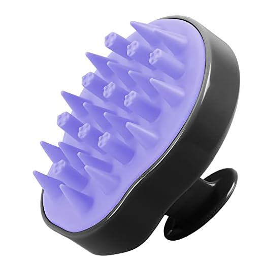 HEETA Hair Scalp Massager Shampoo Brush, Ultra-Soft Double Bristles-Scalp Care Hair Brush, Scalp Exfoliator for Women Men, Wet & Dry Use Hair Care Tool, Hair Scalp Scrubber for All Hair Type (Black)