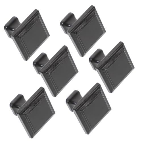 NUOLUX 6個黒色アルミ合製キャビネットノブ 耐久性ある正方形デザイン キッチンキャビネットや引き出し用 簡単取付でモダンな収納空間に