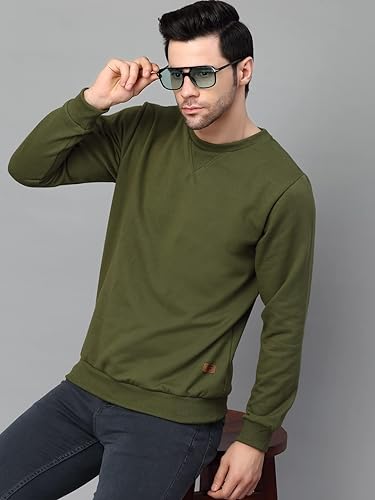Image of Rigo Fleece Printed Round Neck Sweatshirt for Men | Full Sleeves Sweatshirt for Men | Casual Wear & Stylish Sweatshirts for Men