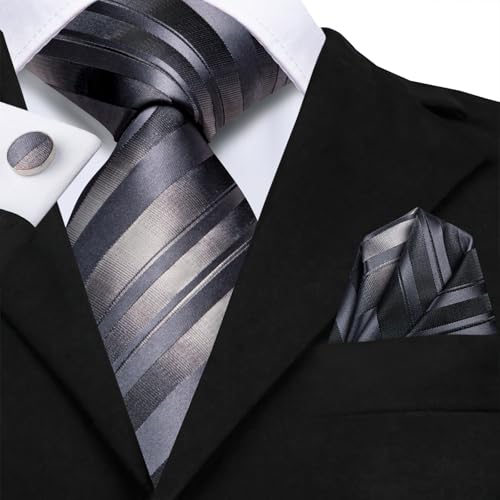 Image of Hi-Tie Men 63inches Tie Set Extra Long Necktie Paisley Tie Pocket Suqare Cufflinks Big and Tall Men Tie