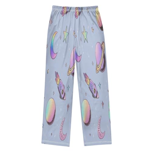 Glitter Planet Space Pajama Pants Soft Lounge Sleepwear PJ Bottoms with Elastic Waist Ages 6–14 Years2