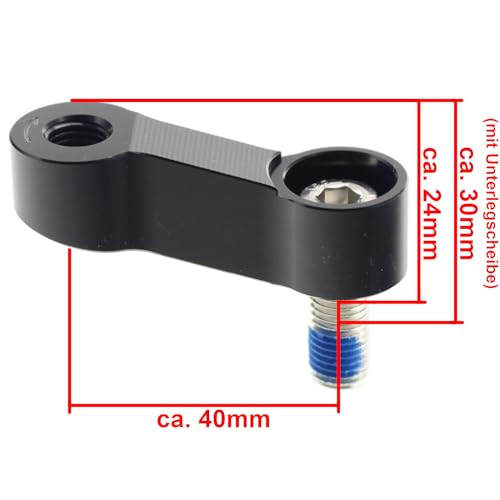 Area1 (2x M10 Rechtsgewinde) Premium CNC Motorrad Rückspiegel Spiegel Arm Verlängerung Verbreiterung Kompatibel mit Mondial GN