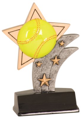 5 1/2 inch Softball Sports Trophy Award Style-9 2 inch Insert Holder Sport Star Resin, Sports Medals, Sports Trophies. Player Trophy with Custom Engraved Name