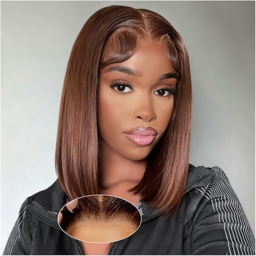 omswet Bob Wig Human Hair 5x5 HD Lace Closure Wigs