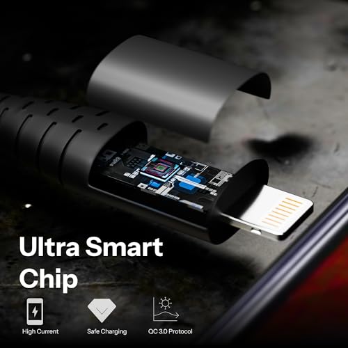 Image of Basesailor USB to Lightning 27W Braided Cable, Fast Charger iPhone Cable, for iPhone 14 /13 /12 /11 /X /XS /XR /8 /Plus, iPad Mini /Pro /Max & Other Lightning Devices, USB Type-A Power Delivery Cord