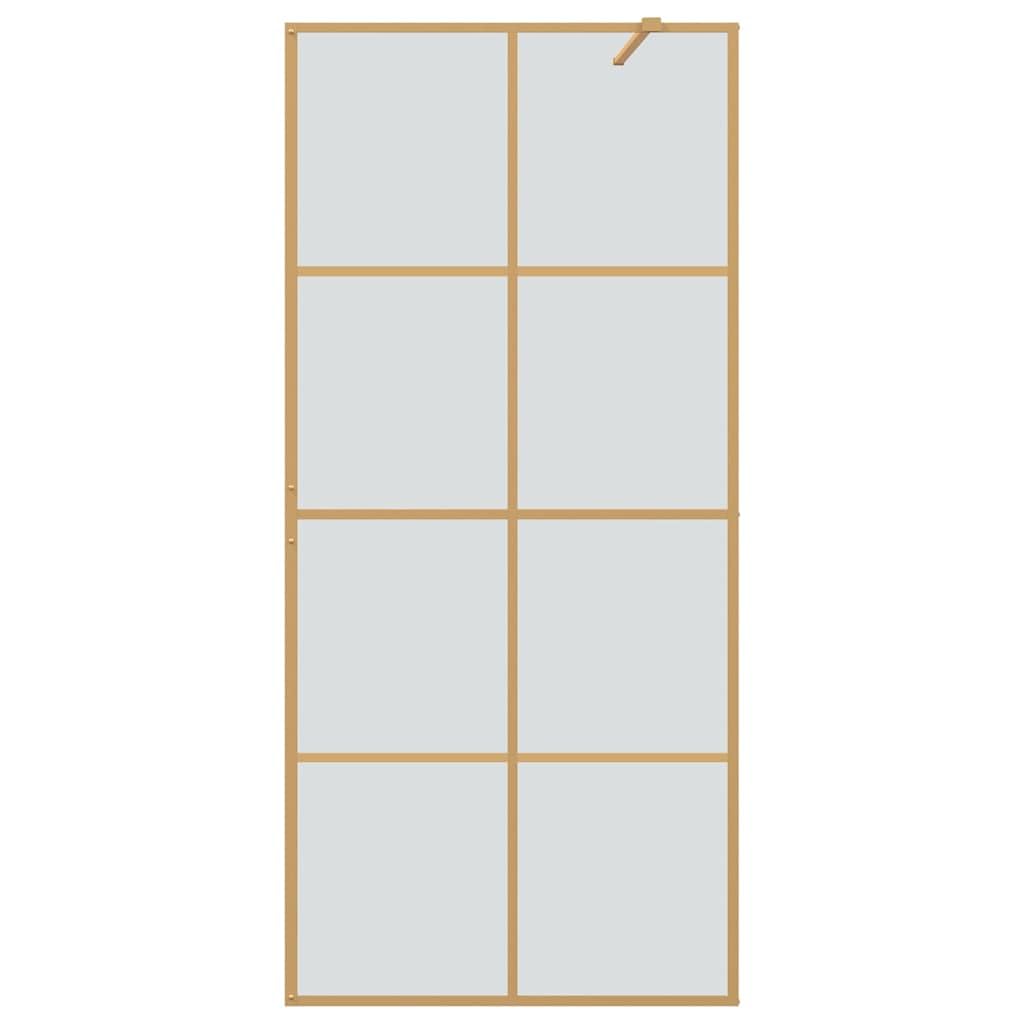 Walk-in - Mampara de ducha (cristal templado, 90 x 195 cm), color dorado