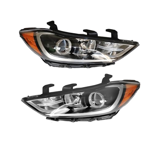 HELAISITAN Headlight Assembly Pair for 2017 2018 Hyundai Elantra Sedan Halogen Headlamp Direct Replacement