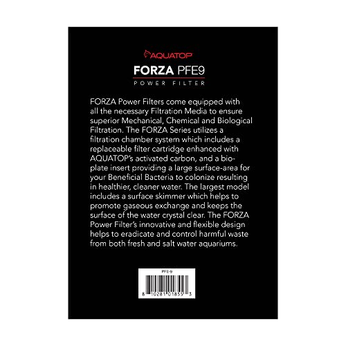 Image of Aquatop Forza Power Filter Surface Skimmer for Aquariums - Adjustable Flow Rate - 40-80 Gallon - Includes Mechanical, Bio-Chemical Filtration