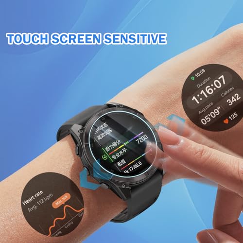 Image of 4 Pack Compatible for Garmin Fenix 8 47mm Screen Protector, HD Clear 9H Tempered Glass Watch Protective Film for Fenix 8 Amoled Screen Protector 47mm, Anti-scratch & Sensitive Touch