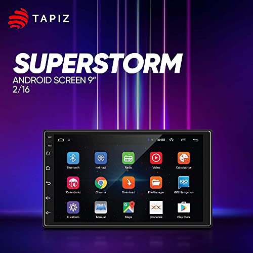 Image of Tapiz Premium 9 inch Full HD 1080 Touch Screen Android 9.1, Ultra IPS Display, Car Multimedia Player with Bluetooth /Wi-Fi /Hi-Fi Audio - Supports iOS and Android ( 2GB /16GB )